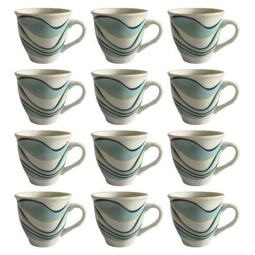 SET 12 TAZAS CAFE WURKO ONDAS AZULES